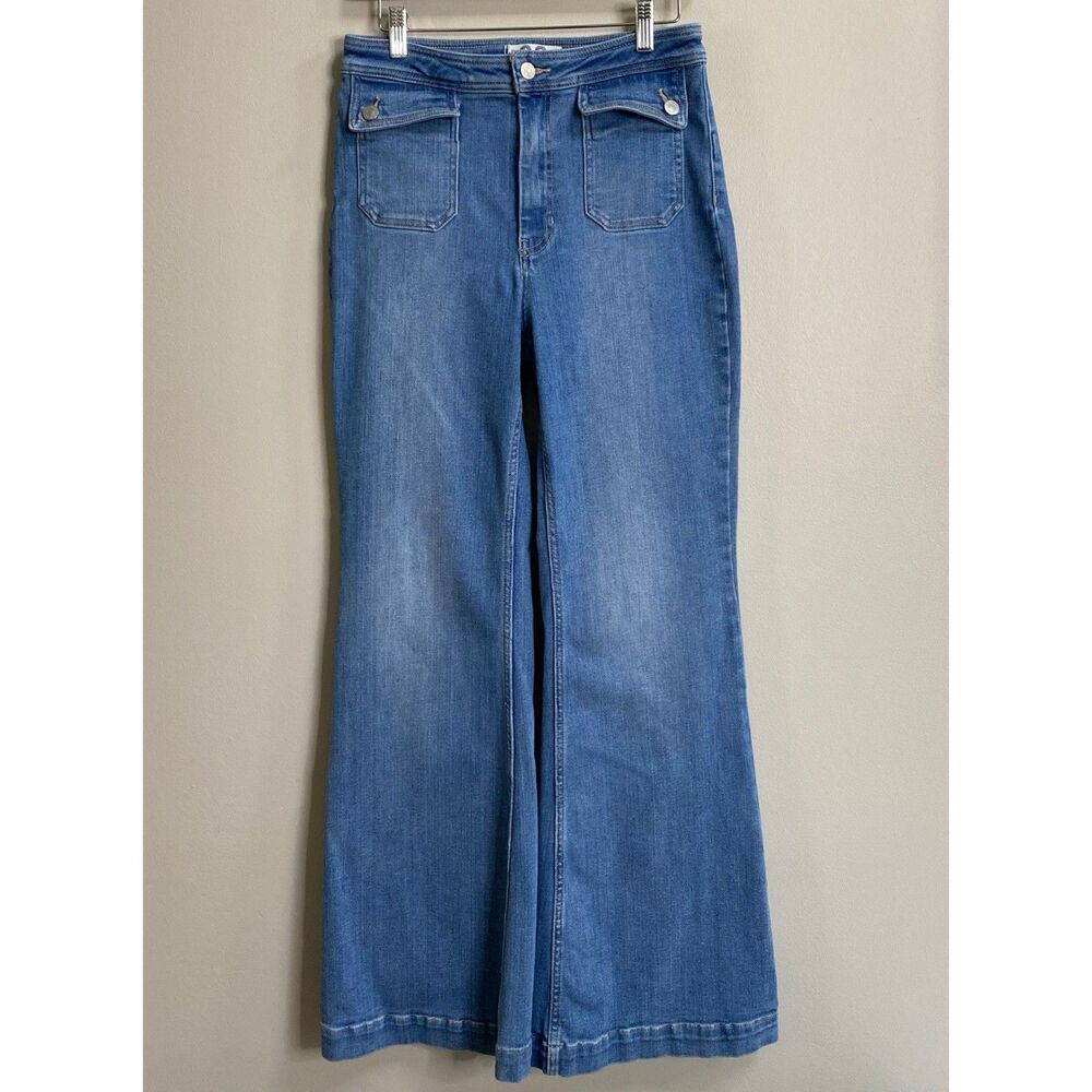 We The Free People Crvy High Rise Wide Leg Utility Jeans Size 29